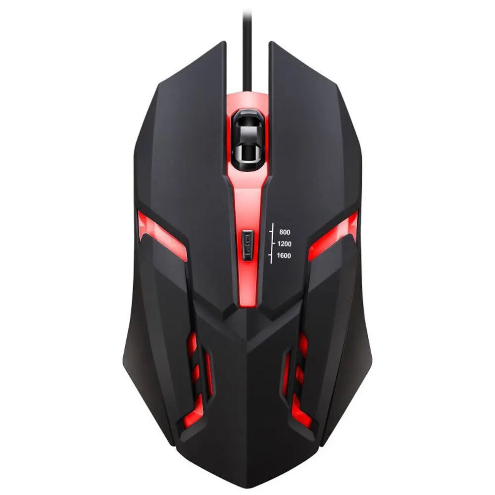 Mouse Gamer Ergonómico Retroiluminado RGB Con Cable USB